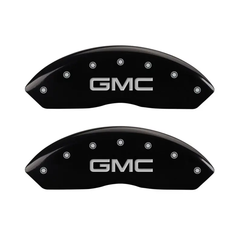 Mgp Engraved Caliper Covers – Front & Rear, Black Finish With Silver Text For Gmc Vehicles 1