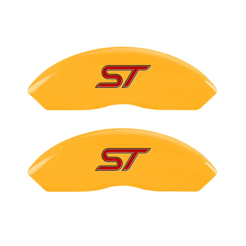 Mgp Engraved Front And Rear Caliper Covers – St Yellow Finish On Black Base, Bolt-Free Installation 1