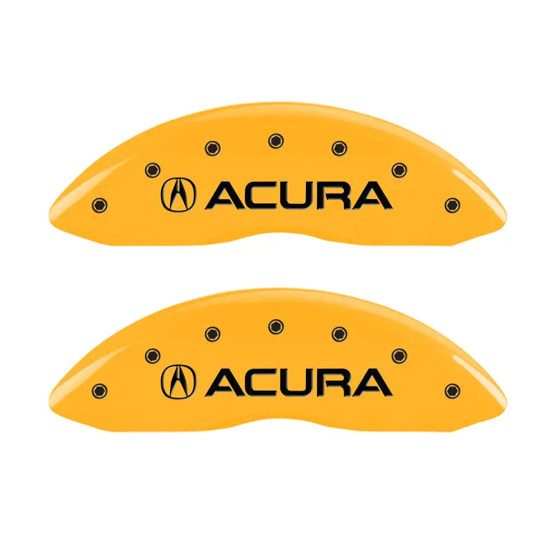 Mgp Engraved Caliper Covers – Front & Rear, Yellow Finish With Black Character Accents For 2016 Acura Rdx 1