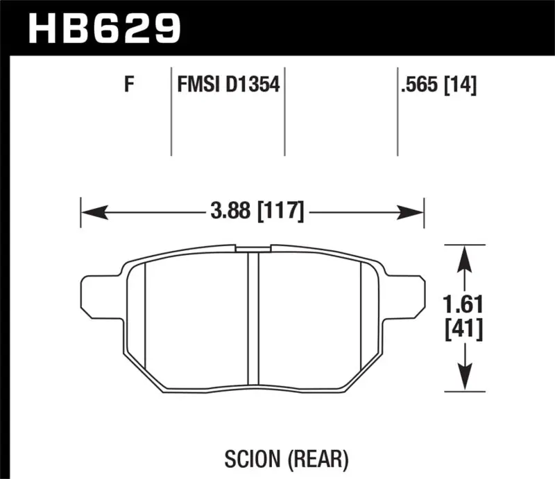 Hawk 08-11 Scion Xb / 09-10 Toyota Corolla / 09-10 Matrix / 10 Prius  Hps Street Rear Brake Pads 1