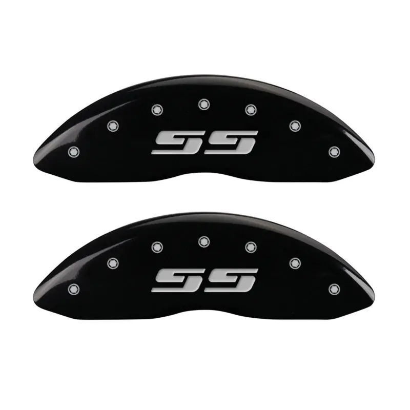 Mgp Engraved Front Caliper Covers For Chevrolet Silverado/Ss – Black With Silver Accents 1