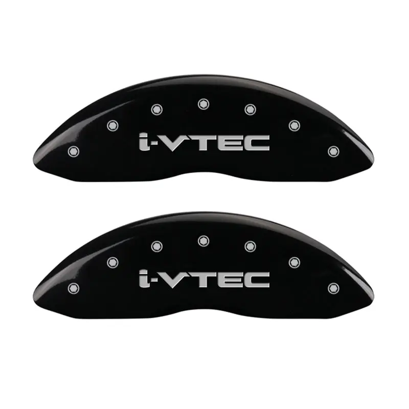 Mgp Engraved Caliper Covers – Front & Rear, I-Vtec Black Finish With Silver Accents – Honda-Compatible 1
