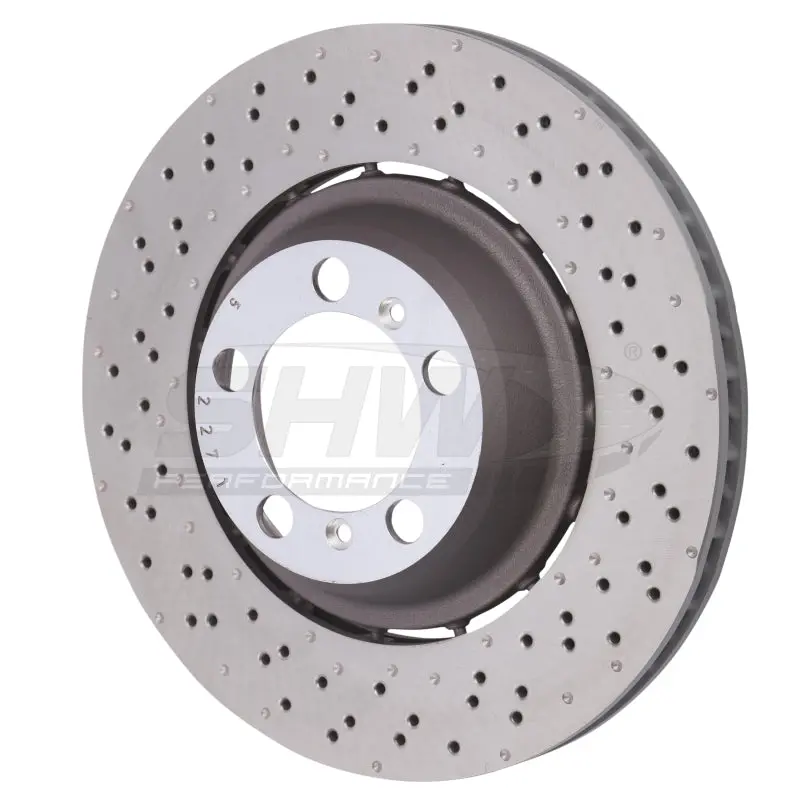 Shw Drilled & Dimpled Lightweight Brake Rotor – Left Rear For 2018–2019 Porsche 911 Gt3 (4.0L, Non-Ceramic) 1
