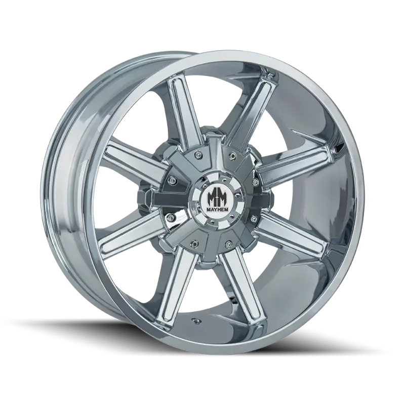 Mayhem Arsenal Chrome Wheel: 20X9", 8X165.1Mm Bolt Pattern, Zero Offset, 130.8Mm Hub Bore 1