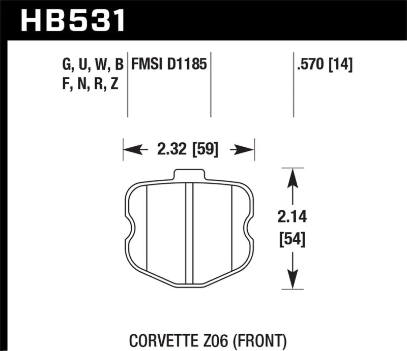 Hawk Ceramic Street Brake Pads For 2006–2010 Chevrolet Corvette (Front, Oem-Style Fit) 1