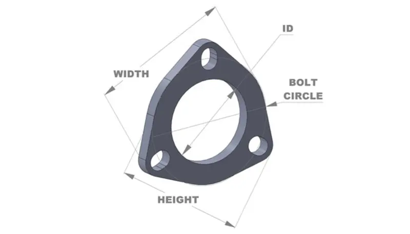 Vibrant 3-Bolt T304 Ss Exhaust Flange (2.5In I.D.) 1