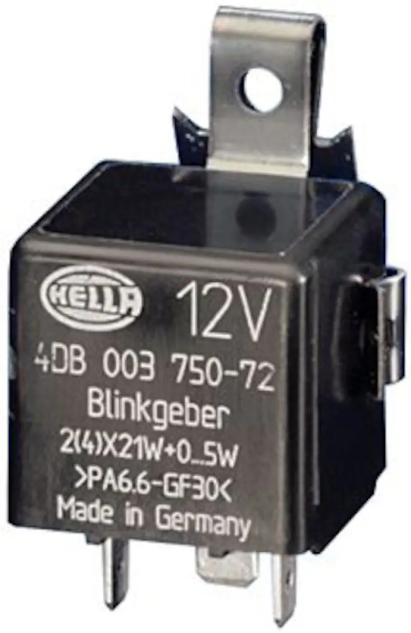 Hella 12V Flasher Relay Unit — Supports 2 Or 4 Bulbs (21W + 5W Load) 1
